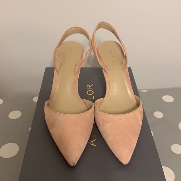Ann Taylor Kerry Suede Slingback Pump 6, Paloma /Dusty pink - Picture 2 of 7